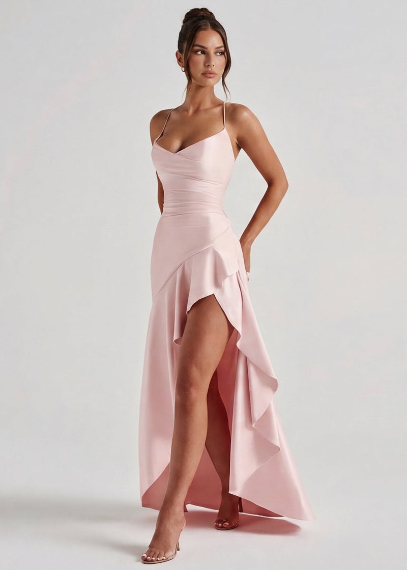 Aria | Vestido largo drapeado